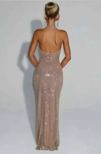 Deep-V Sequin Backless Party Mini Dress – Nightclub Sparkle