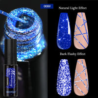 FOUR LILY 5ml Reflective Glitter Liner Nail Gel Polish Gold Silver Red Sparkling Nail Supplies UV/LED Varnish Painting Gel