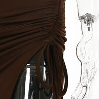 The Cut-Out Ruched Slit Midi Dress