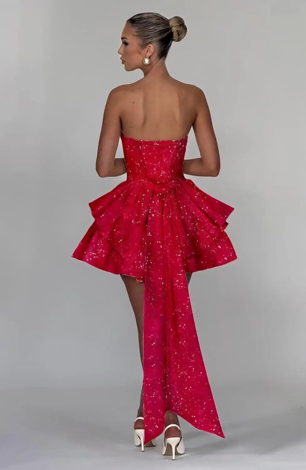 Strapless Sequin Homecoming Mini Dress – Sparkly Prom Dress