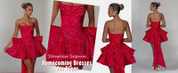 Strapless Sequin Homecoming Mini Dress – Sparkly Prom Dress