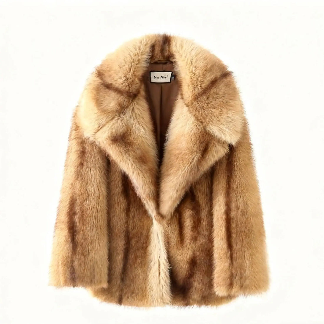 Striped Faux Fur Oversized Coat