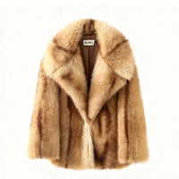 Striped Faux Fur Oversized Coat