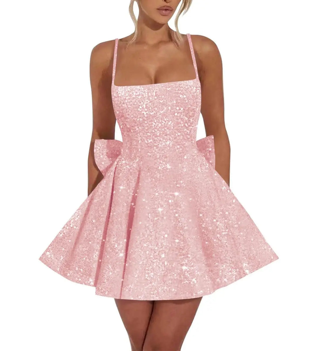 Spaghetti-Strap Sequin Graduation Mini Dress – Homecoming
