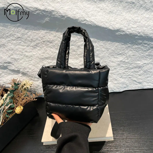 Female Bags Woman Puffy Lightweight Handbag LargeCapacity Quilted Shoulder Bag Adjustable Strap Puffer Tote Handbag Shopping Bag
