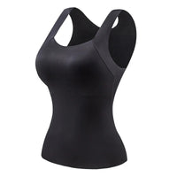 Gilet thermique sans couture avec soutien-gorge intégré – Débardeur grande taille à col carré