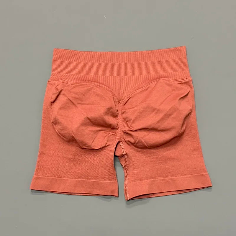 HISTELLO Gym Shorts 4.5" Women Fitness Sports Biker Shorts Low Waist Running Pants Workout Scrunch Butt Yoga Seamless Leggings