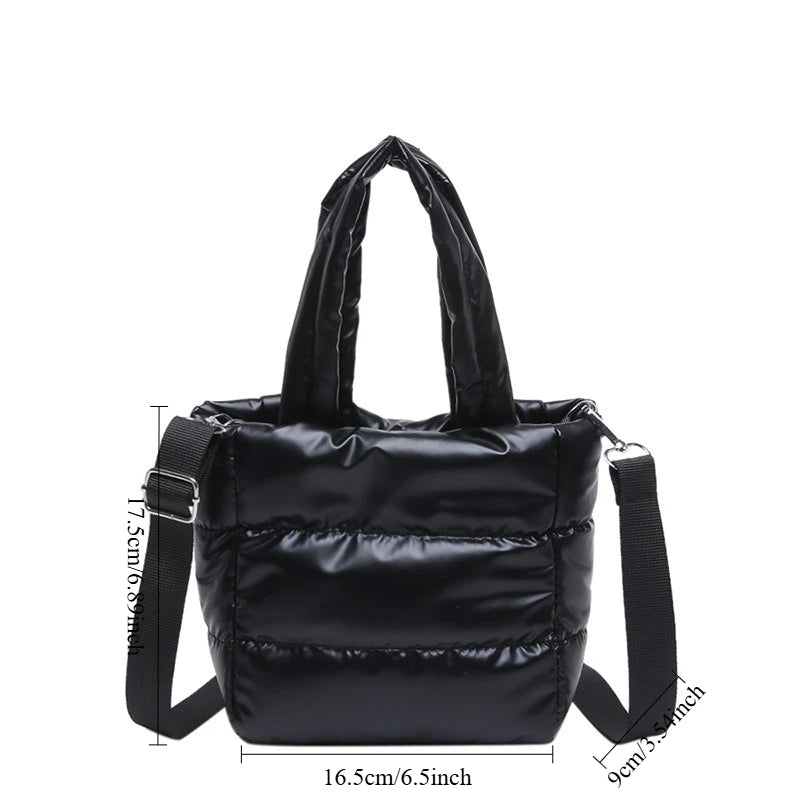Female Bags Woman Puffy Lightweight Handbag LargeCapacity Quilted Shoulder Bag Adjustable Strap Puffer Tote Handbag Shopping Bag
