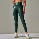 Scrunch-Back PU Leather Leggings