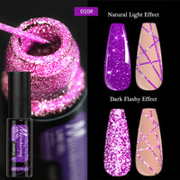 FOUR LILY 5ml Reflective Glitter Liner Nail Gel Polish Gold Silver Red Sparkling Nail Supplies UV/LED Varnish Painting Gel