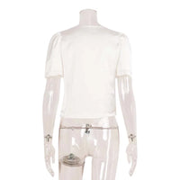 Lace-Trim Satin V-Neck Top