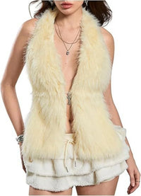 Faux Fur Halter Vest
