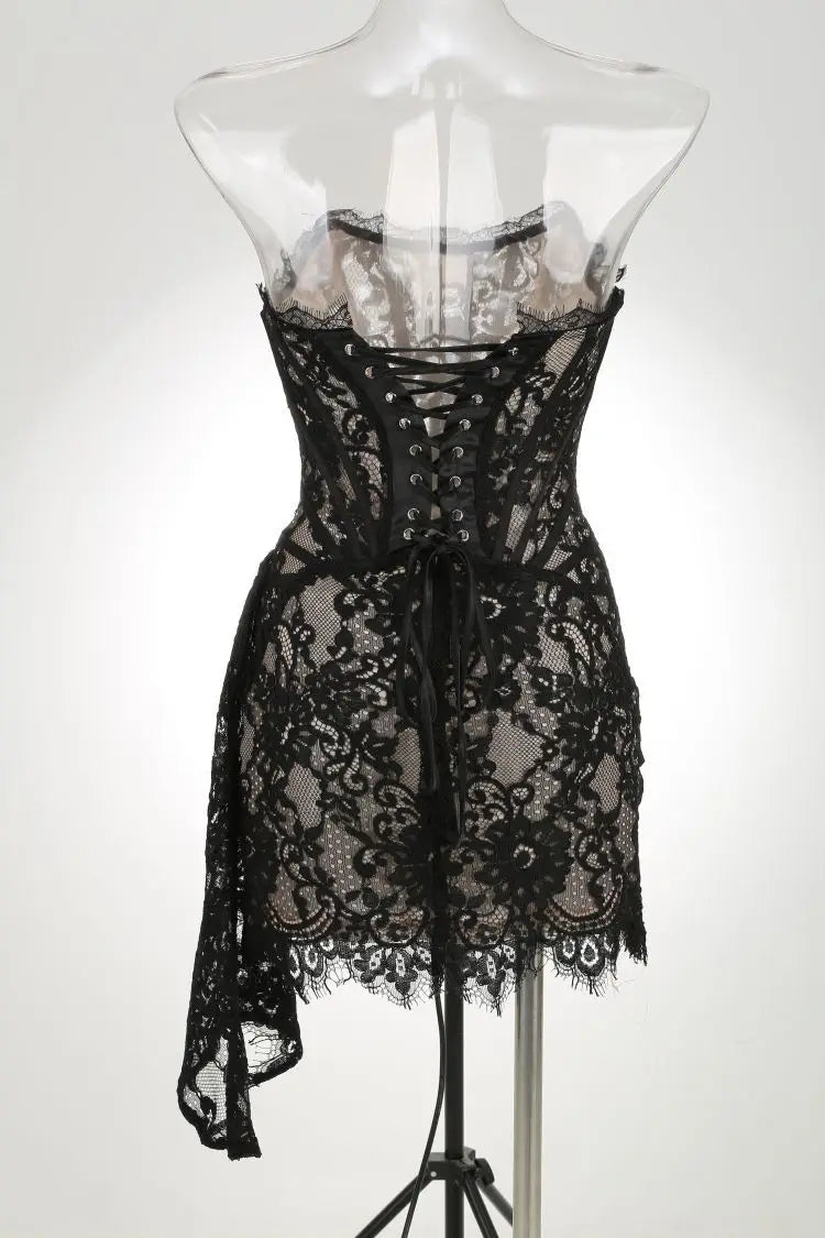 Strapless Lace Mini Dress