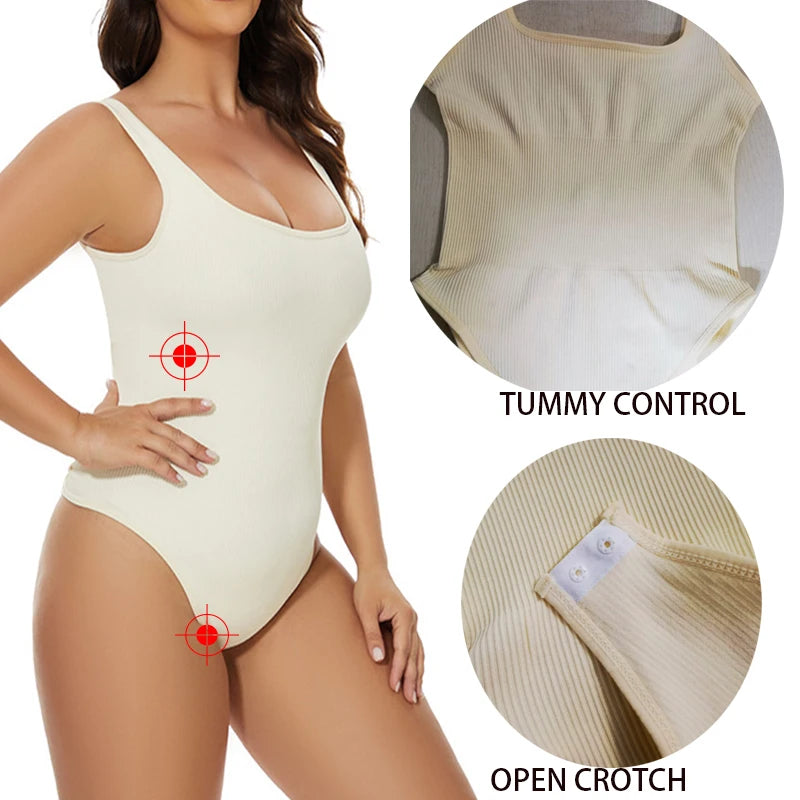 Ribbed Tummy-Control Bodysuit