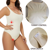Ribbed Tummy-Control Bodysuit