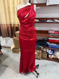 The Pleated Strapless Split Maxi Gown
