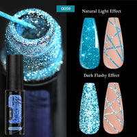 FOUR LILY 5ml Reflective Glitter Liner Nail Gel Polish Gold Silver Red Sparkling Nail Supplies UV/LED Varnish Painting Gel
