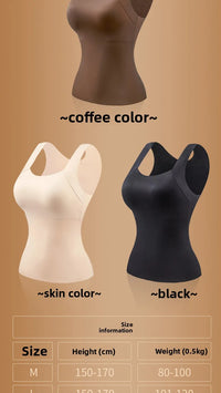 Gilet thermique sans couture avec soutien-gorge intégré – Débardeur grande taille à col carré