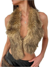 Faux Fur Halter Vest