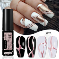 FOUR LILY 5ml Reflective Glitter Liner Nail Gel Polish Gold Silver Red Sparkling Nail Supplies UV/LED Varnish Painting Gel