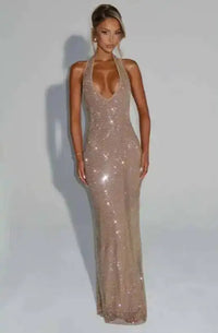 Deep-V Sequin Backless Party Mini Dress – Nightclub Sparkle