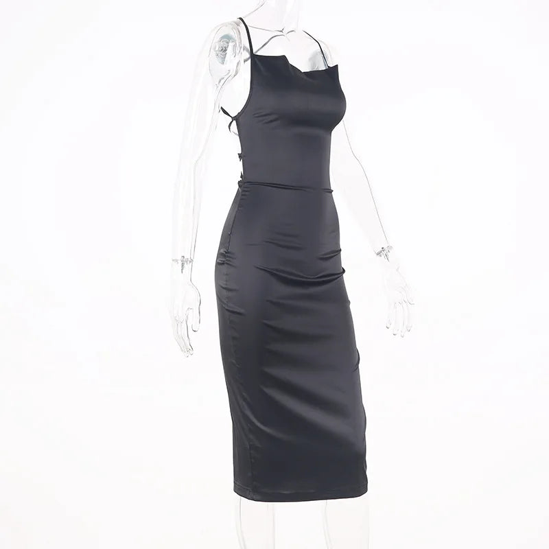Luna Satin Midi Dress