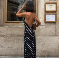 Gold Chain Black Maxi Dress – Sleeveless Slim-Fit Evening Gown