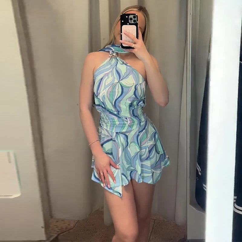 Pleated Cut-Out Maxi Dress – Sleeveless Backless Beach Dress