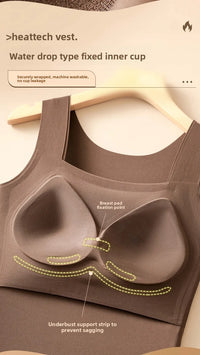 Gilet thermique sans couture avec soutien-gorge intégré – Débardeur grande taille à col carré