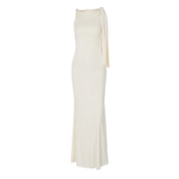 Women's Sleeveless O-Neck Patchwork Bodycon Maxi Dress Summer Fashion Sexy Prom Party Club Y2K Ankle-Length Polyester Elastic