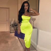 Luna Satin Midi Dress