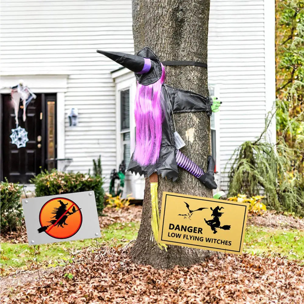 Crashing Witch Tree Decor