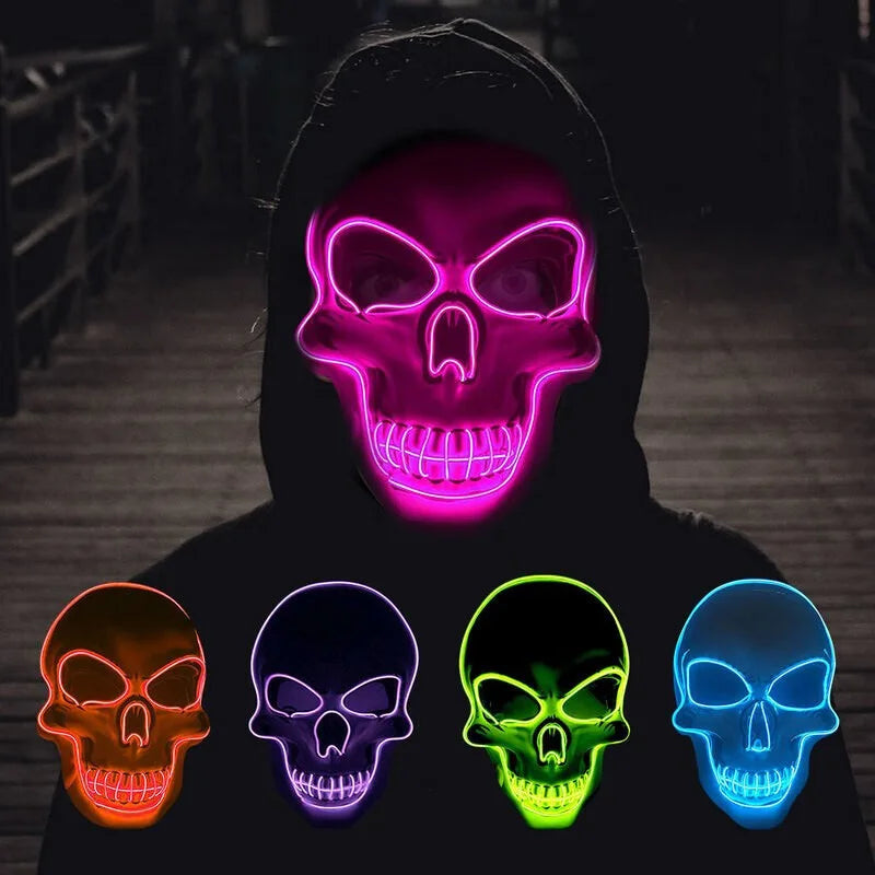 Masque de crâne d'Halloween à LED