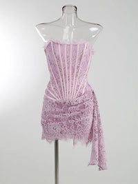 Strapless Lace Mini Dress