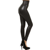 High-Waist Tummy-Control Leather Leggings