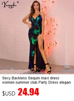 Rhinestone Backless Maxi Party Dress – Summer Evening Gown