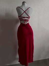 Scarlett Halter Slit Gown