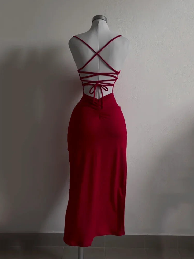 Scarlett Halter Slit Gown