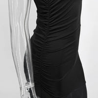 Ticketsx Off Shoulder See Through Dress Solid High Waist Patchwork Backless Slim Long Dress Women Vacation Party Evening Dresses