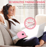Portable Ccordless Heating Pad for Period Cramps Electric Waist Belt Device Portable Heatings Pad with 3 Heat Levels and 3 Massage Modes Birthday Gifts for Women and Girls (Pink)