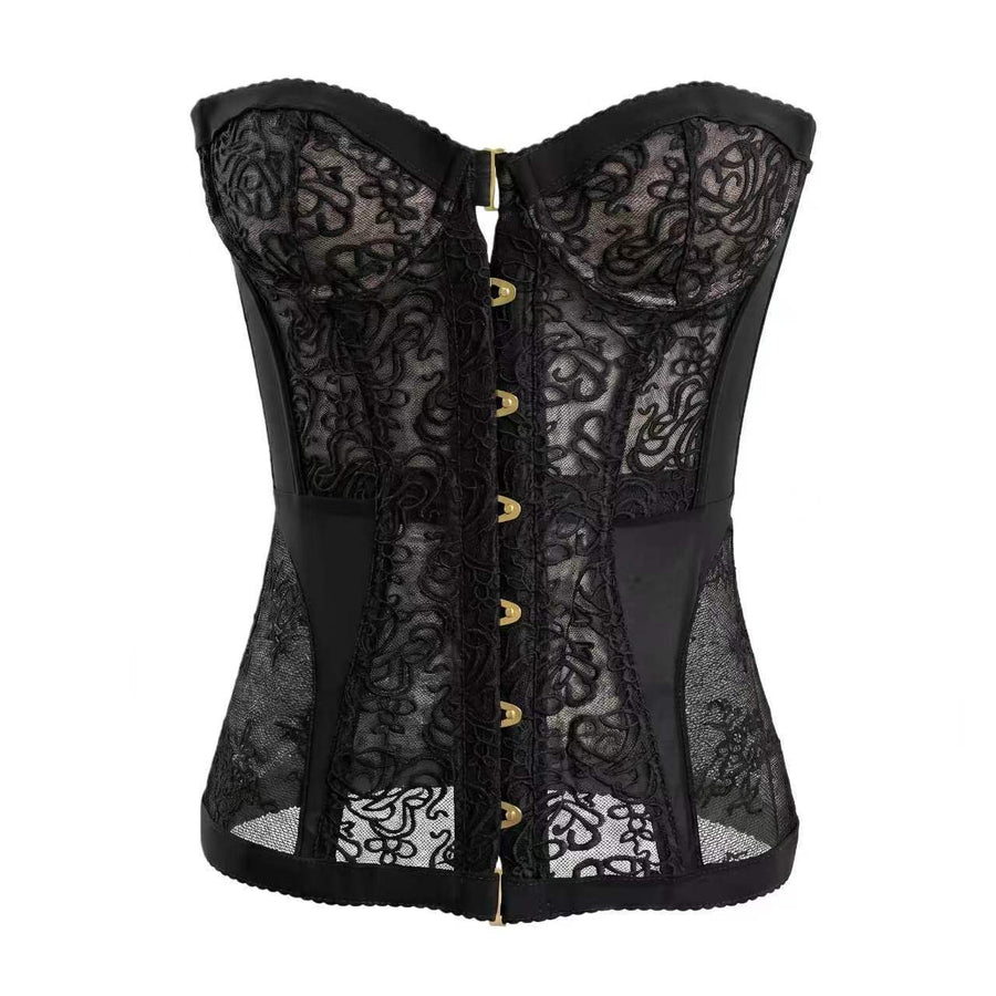 Women's Hollow Out Lace Strapless Slim Fit Corset Top