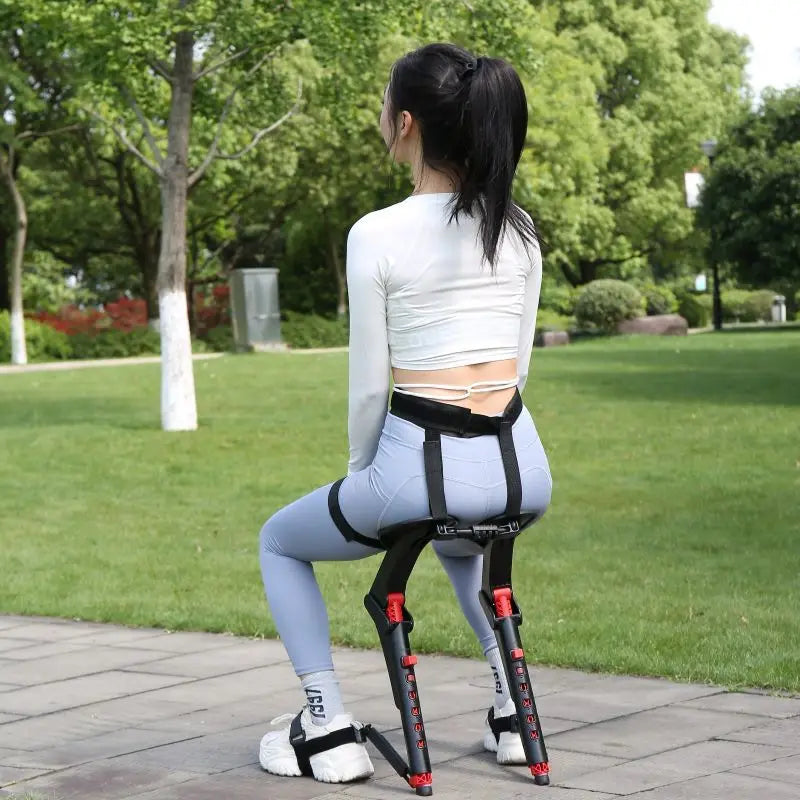 Wearable Seat Adjustable Adult Walking Assist Leg Trainer Out Portable Folding Stool Furniture Garden Chair Fishing Work Outdoor