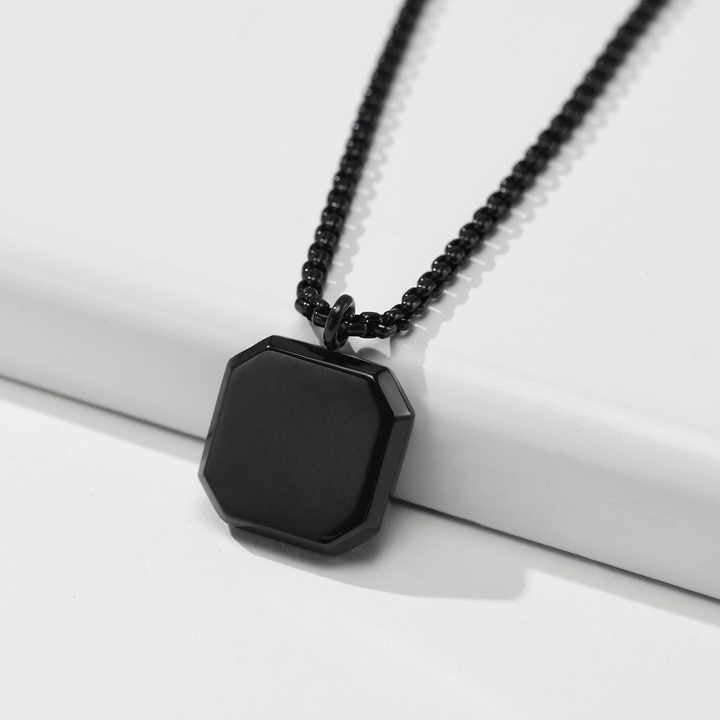 Geometric Epoxy Stainless Steel Pendant Necklace