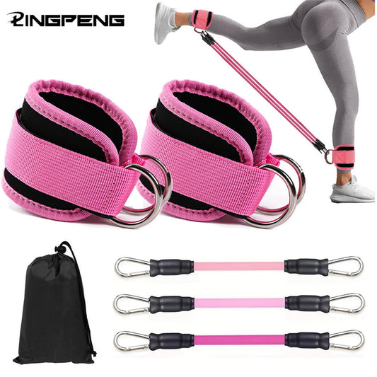Ankle Straps Resistance Bands Set Fitness Workout Exercise Equipment Ankle Weight Yoga Elastic Fitness Band For Gym Man Woman — ENIGMAE 4K