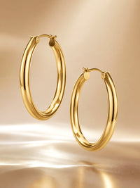 AuraHoop™ Gold Stainless Steel Hoop Earrings — ENIGMAE hero