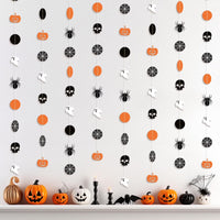 , Orange and Black Halloween Garland - 6.5 Feet, 8 String | Halloween Pumpkin Garland, Halloween Decorations | Skull Garland Halloween | Halloween Hanging Garland, Halloween Party Decorations