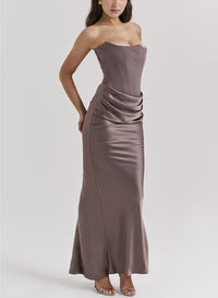 The One Shoulder Pleated Bodysuit Dress — women’s Dress, ENIGMAE