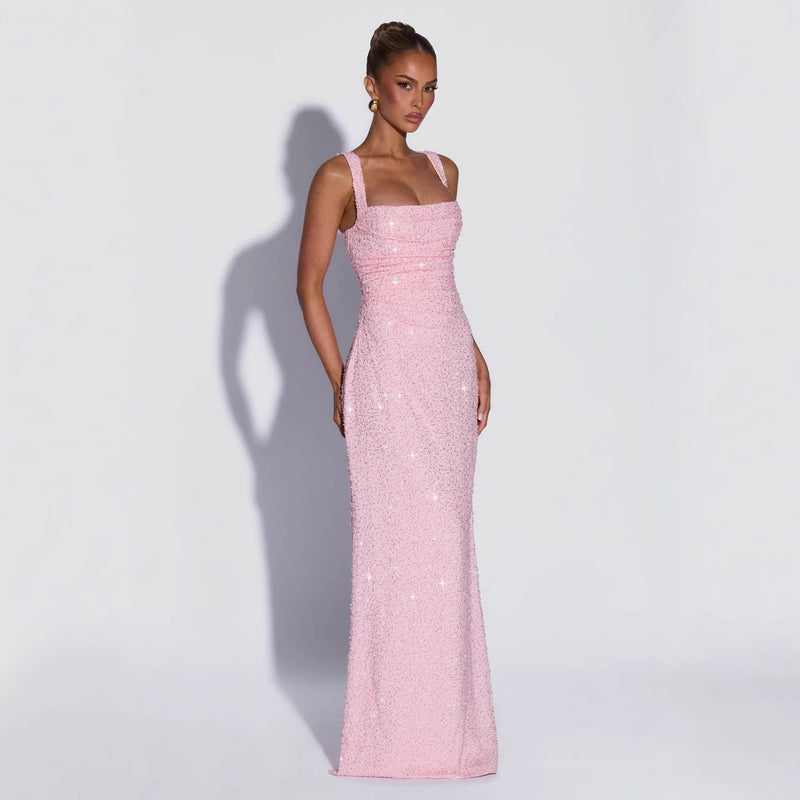 The Sequined Sleeveless Tube Top Dress