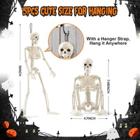 5Pcs Halloween Skeleton Decorations, Mini Posable Skeletons Halloween Decor for Halloween Decorations Indoor Outdoor