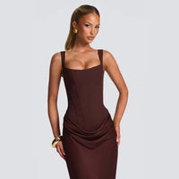 Sculpted Strapless Draped Maxi Dress